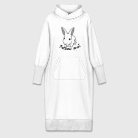 Платье удлиненное хлопок с принтом Следуй за белым кроликом. в Курске,  |  | alice in wonderland | follow me | алиса в стране чудес | животное | заяц | зверь | кролик | следуй за мной
