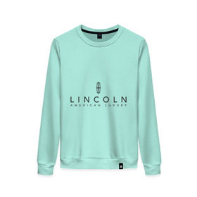 Женский свитшот хлопок с принтом Lincoln logo в Курске, 100% хлопок | прямой крой, круглый вырез, на манжетах и по низу широкая трикотажная резинка  | lincoln | автобренды | автолюбителям | бренд | линкольн | логотип