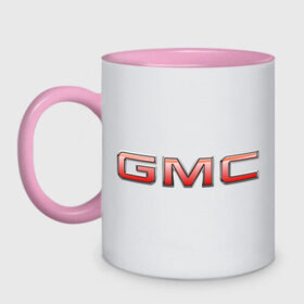 Кружка двухцветная с принтом Logo GMC в Курске, керамика | объем — 330 мл, диаметр — 80 мм. Цветная ручка и кайма сверху, в некоторых цветах — вся внутренняя часть | 