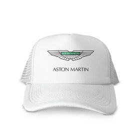 Кепка тракер с сеткой с принтом Aston Martin logo в Курске, трикотажное полотно; задняя часть — сетка | длинный козырек, универсальный размер, пластиковая застежка | aston martin | автобренды | автолюбителям | астин мартин | астон мартин | бренд | для автовладельцев | для автолюбителей | логотип