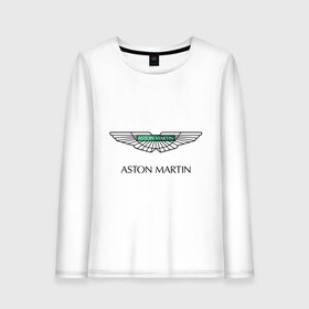 Женский лонгслив хлопок с принтом Aston Martin logo в Курске, 100% хлопок |  | aston martin | автобренды | автолюбителям | астин мартин | астон мартин | бренд | для автовладельцев | для автолюбителей | логотип