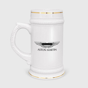 Кружка пивная с принтом Logo Aston Martin в Курске,  керамика (Материал выдерживает высокую температуру, стоит избегать резкого перепада температур) |  объем 630 мл | aston martin | автобренды | автолюбителям | астин мартин | астон мартин | бренд | для автовладельцев | для автолюбителей | логотип