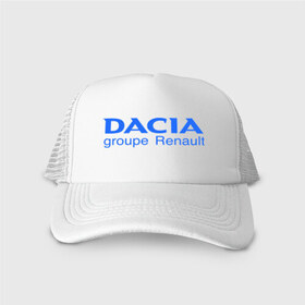 Кепка тракер с сеткой с принтом Dacia в Курске, трикотажное полотно; задняя часть — сетка | длинный козырек, универсальный размер, пластиковая застежка | dacia | автобренды | автолюбителям | бренд | дачия | для автовладельцев | для автолюбителей | логотип