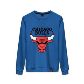Женский свитшот хлопок с принтом Chicago bulls logo в Курске, 100% хлопок | прямой крой, круглый вырез, на манжетах и по низу широкая трикотажная резинка  | chicago bulls | newtop | swag | swag style | toplanding | одежда сваг | сваг | сваг стиль | свег | свог | свэг | чикаго булз