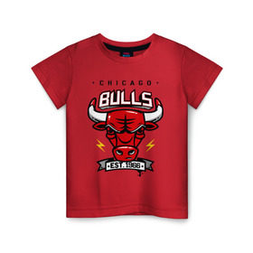 Детская футболка хлопок с принтом Chicago bulls swag в Курске, 100% хлопок | круглый вырез горловины, полуприлегающий силуэт, длина до линии бедер | булс | чикаго