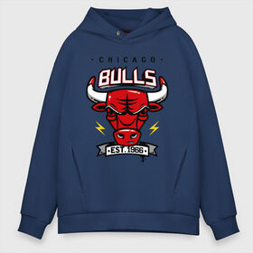 Мужское худи Oversize хлопок с принтом Chicago bulls swag в Курске, френч-терри — 70% хлопок, 30% полиэстер. Мягкий теплый начес внутри —100% хлопок | боковые карманы, эластичные манжеты и нижняя кромка, капюшон на магнитной кнопке | булс | чикаго