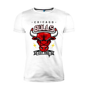 Мужская футболка премиум с принтом Chicago bulls swag в Курске, 92% хлопок, 8% лайкра | приталенный силуэт, круглый вырез ворота, длина до линии бедра, короткий рукав | булс | чикаго