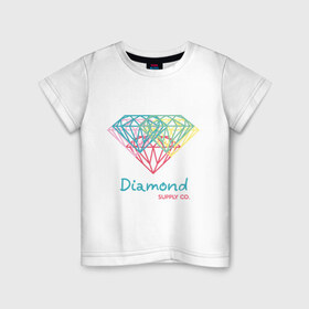 Детская футболка хлопок с принтом Diamond supply CO. Fullcolor в Курске, 100% хлопок | круглый вырез горловины, полуприлегающий силуэт, длина до линии бедер | diamond | swag | swag style | алмаз | бриллиант | одежда сваг | сваг | сваг стиль | свег | свог | свэг