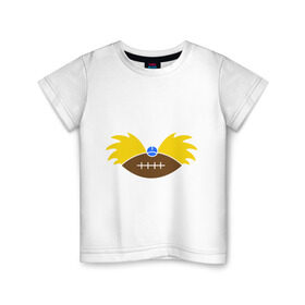 Детская футболка хлопок с принтом Hey, Arnold в Курске, 100% хлопок | круглый вырез горловины, полуприлегающий силуэт, длина до линии бедер | arnold | arnold hey | hey | арнольд