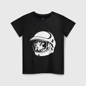 Детская футболка хлопок с принтом Кот космонавт в Курске, 100% хлопок | круглый вырез горловины, полуприлегающий силуэт, длина до линии бедер | Тематика изображения на принте: космонавт | кот | коты | кошки | скафандр