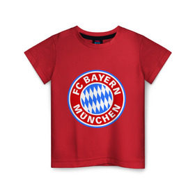 Детская футболка хлопок с принтом Bavaria-Munchen в Курске, 100% хлопок | круглый вырез горловины, полуприлегающий силуэт, длина до линии бедер | Тематика изображения на принте: бавария