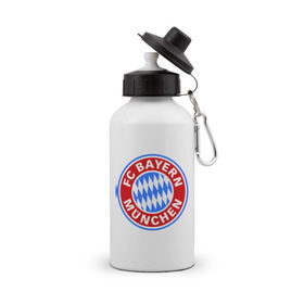 Бутылка спортивная с принтом Bavaria-Munchen в Курске, металл | емкость — 500 мл, в комплекте две пластиковые крышки и карабин для крепления | бавария