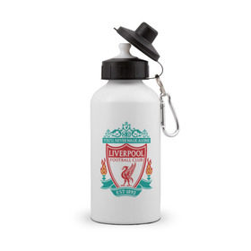 Бутылка спортивная с принтом Liverpool logo в Курске, металл | емкость — 500 мл, в комплекте две пластиковые крышки и карабин для крепления | ливерпуль