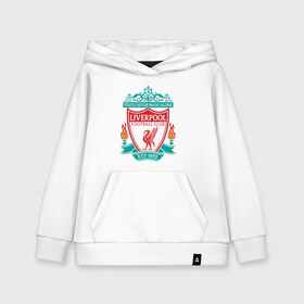 Детская толстовка хлопок с принтом Liverpool logo в Курске, 100% хлопок | Круглый горловой вырез, эластичные манжеты, пояс, капюшен | ливерпуль
