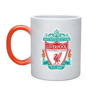 Кружка хамелеон с принтом Liverpool logo в Курске, керамика | меняет цвет при нагревании, емкость 330 мл | ливерпуль