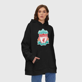 Худи SuperOversize хлопок с принтом Liverpool logo в Курске, 70% хлопок, 30% полиэстер, мягкий начес внутри | карман-кенгуру, эластичная резинка на манжетах и по нижней кромке, двухслойный капюшон
 | ливерпуль