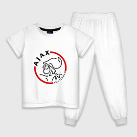 Детская пижама хлопок с принтом ФК Аякс в Курске, 100% хлопок |  брюки и футболка прямого кроя, без карманов, на брюках мягкая резинка на поясе и по низу штанин
 | Тематика изображения на принте: ajax | аякс | болельщикам | для болельщиков | фк | футбол | футбольные клубы