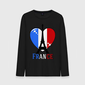 Мужской лонгслив хлопок с принтом Люблю Францию в Курске, 100% хлопок |  | france | i love france | париж | франция | эйвелева башня | я люблю францию