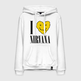 Мужская толстовка хлопок с принтом I love Nirvana в Курске, френч-терри, мягкий теплый начес внутри (100% хлопок) | карман-кенгуру, эластичные манжеты и нижняя кромка, капюшон с подкладом и шнурком | i love nirvana | nirvana | нирвана | я люблю нирвану