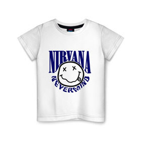 Детская футболка хлопок с принтом Nevermind Nirvana в Курске, 100% хлопок | круглый вырез горловины, полуприлегающий силуэт, длина до линии бедер | kurt kobain | nirvana | курт кобейн | музыкальные группы | нирвана | рок группы