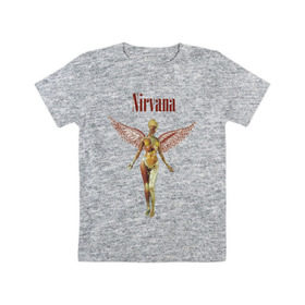 Детская футболка хлопок с принтом Like an angel в Курске, 100% хлопок | круглый вырез горловины, полуприлегающий силуэт, длина до линии бедер | kurt kobain | nirvana | курт кобейн | музыкальные группы | нирвана | рок группы