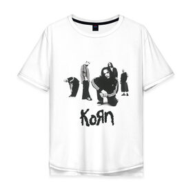 Мужская футболка хлопок Oversize с принтом Korn 5 в Курске, 100% хлопок | свободный крой, круглый ворот, “спинка” длиннее передней части | corn | корн | метал | металика | панк рок | рок