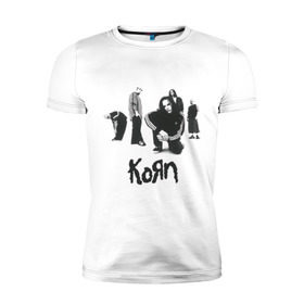 Мужская футболка премиум с принтом Korn 5 в Курске, 92% хлопок, 8% лайкра | приталенный силуэт, круглый вырез ворота, длина до линии бедра, короткий рукав | Тематика изображения на принте: corn | корн | метал | металика | панк рок | рок