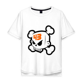 Мужская футболка хлопок Oversize с принтом Ken Block Skull в Курске, 100% хлопок | свободный крой, круглый ворот, “спинка” длиннее передней части | антибренд | кости | череп