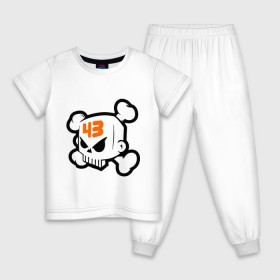 Детская пижама хлопок с принтом Ken Block Skull в Курске, 100% хлопок |  брюки и футболка прямого кроя, без карманов, на брюках мягкая резинка на поясе и по низу штанин
 | антибренд | кости | череп