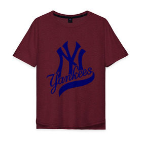 Мужская футболка хлопок Oversize с принтом NY - Yankees в Курске, 100% хлопок | свободный крой, круглый ворот, “спинка” длиннее передней части | new york yankees | swag | нью йорк янкис | сваг | свэг