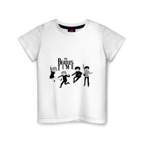Детская футболка хлопок с принтом The Beatles time в Курске, 100% хлопок | круглый вырез горловины, полуприлегающий силуэт, длина до линии бедер | beatles | битлз | битлс | время битлов