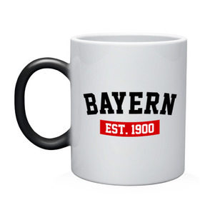 Кружка хамелеон с принтом FC Bayern Est. 1900 в Курске, керамика | меняет цвет при нагревании, емкость 330 мл | bayern | fc bayern | fc bayern est 1900 | баерн