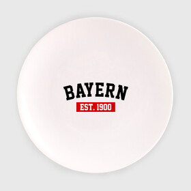 Тарелка 3D с принтом FC Bayern Est. 1900 в Курске, фарфор | диаметр - 210 мм
диаметр для нанесения принта - 120 мм | bayern | fc bayern | fc bayern est 1900 | баерн