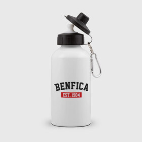 Бутылка спортивная с принтом FC Benfica Est. 1904 в Курске, металл | емкость — 500 мл, в комплекте две пластиковые крышки и карабин для крепления | Тематика изображения на принте: 