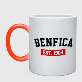 Кружка хамелеон с принтом FC Benfica Est. 1904 в Курске, керамика | меняет цвет при нагревании, емкость 330 мл | Тематика изображения на принте: 