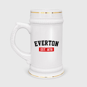 Кружка пивная с принтом FC Everton Est. 1878 в Курске,  керамика (Материал выдерживает высокую температуру, стоит избегать резкого перепада температур) |  объем 630 мл | Тематика изображения на принте: everton | fc everton | фк эвертон | эвертон