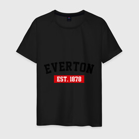 Мужская футболка хлопок с принтом FC Everton Est. 1878 в Курске, 100% хлопок | прямой крой, круглый вырез горловины, длина до линии бедер, слегка спущенное плечо. | everton | fc everton | фк эвертон | эвертон