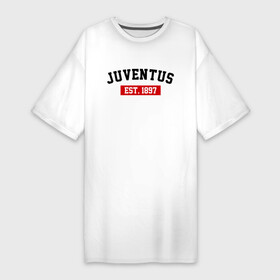 Платье-футболка хлопок с принтом FC Juventus Est. 1897 в Курске,  |  | fc juventus | juventus | ювентус
