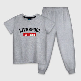 Детская пижама хлопок с принтом FC Liverpool Est. 1892 в Курске, 100% хлопок |  брюки и футболка прямого кроя, без карманов, на брюках мягкая резинка на поясе и по низу штанин
 | ливерпуль