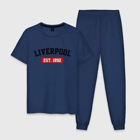 Мужская пижама хлопок с принтом FC Liverpool Est. 1892 в Курске, 100% хлопок | брюки и футболка прямого кроя, без карманов, на брюках мягкая резинка на поясе и по низу штанин
 | ливерпуль