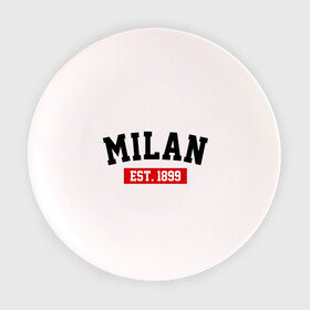 Тарелка 3D с принтом FC Milan Est. 1899 в Курске, фарфор | диаметр - 210 мм
диаметр для нанесения принта - 120 мм | Тематика изображения на принте: fc milan | fc милан | milan | милан | фк милан