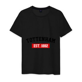 Мужская футболка хлопок с принтом FC Tottenham Est. 1882 в Курске, 100% хлопок | прямой крой, круглый вырез горловины, длина до линии бедер, слегка спущенное плечо. | fc tottenham | tottenham | тотенхем | фк тотенхем