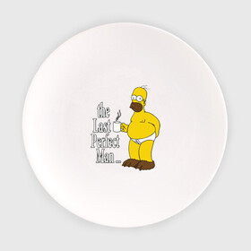 Тарелка с принтом Homer (The Last Perfect Man...) в Курске, фарфор | диаметр - 210 мм
диаметр для нанесения принта - 120 мм | гомер
