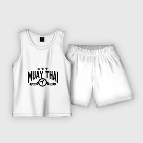 Детская пижама с шортами хлопок с принтом Muay thai boxing (Тайский бокс) в Курске,  |  | муай тай