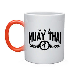 Кружка хамелеон с принтом Muay thai boxing (Тайский бокс) в Курске, керамика | меняет цвет при нагревании, емкость 330 мл | муай тай