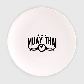 Тарелка с принтом Muay thai boxing (Тайский бокс) в Курске, фарфор | диаметр - 210 мм
диаметр для нанесения принта - 120 мм | муай тай