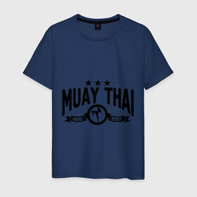 Мужская футболка хлопок с принтом Muay thai boxing (Тайский бокс) в Курске, 100% хлопок | прямой крой, круглый вырез горловины, длина до линии бедер, слегка спущенное плечо. | муай тай