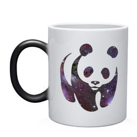 Кружка хамелеон с принтом Panda space в Курске, керамика | меняет цвет при нагревании, емкость 330 мл | панда