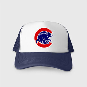 Кепка тракер с сеткой с принтом Chicago Cubs logo в Курске, трикотажное полотно; задняя часть — сетка | длинный козырек, универсальный размер, пластиковая застежка | baseball | chicago cubs bear | бейсбол | спорт | чикаго