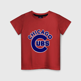 Детская футболка хлопок с принтом Chicago Cubs logotype в Курске, 100% хлопок | круглый вырез горловины, полуприлегающий силуэт, длина до линии бедер | baseball | chicago cubs bear | бейсбол | спорт | чикаго